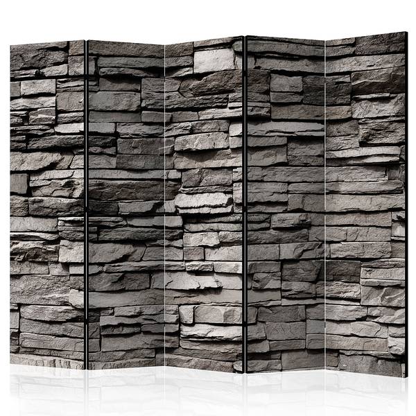 Kamerscherm Stony Facade Acoustic vlies op massief hout - grijs