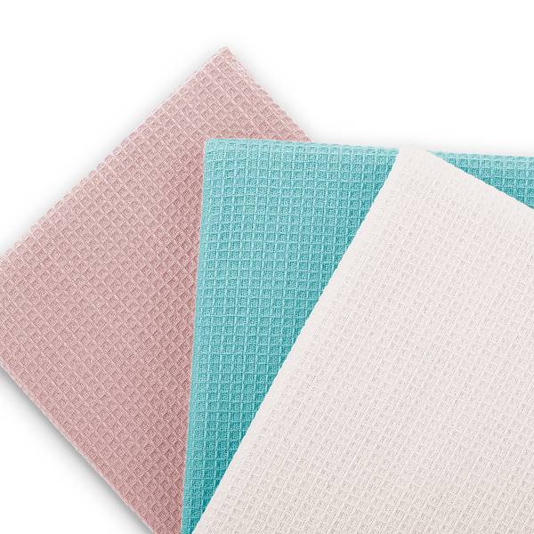 Geschirrtuch Set Betty Uni Typ B Baumwolle - 50 x 70 cm - Babyblau / Lachs - 3er Set