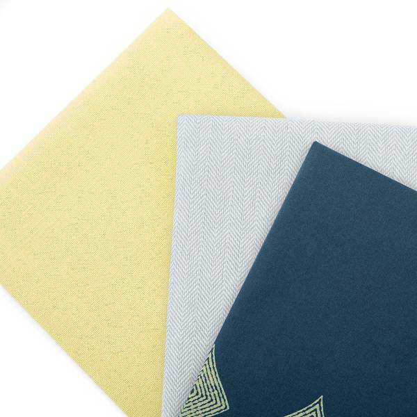 Geschirrtuch Set Betty Typ A Baumwolle - 50 x 70 cm - Marineblau / Safrangelb - 3er Set