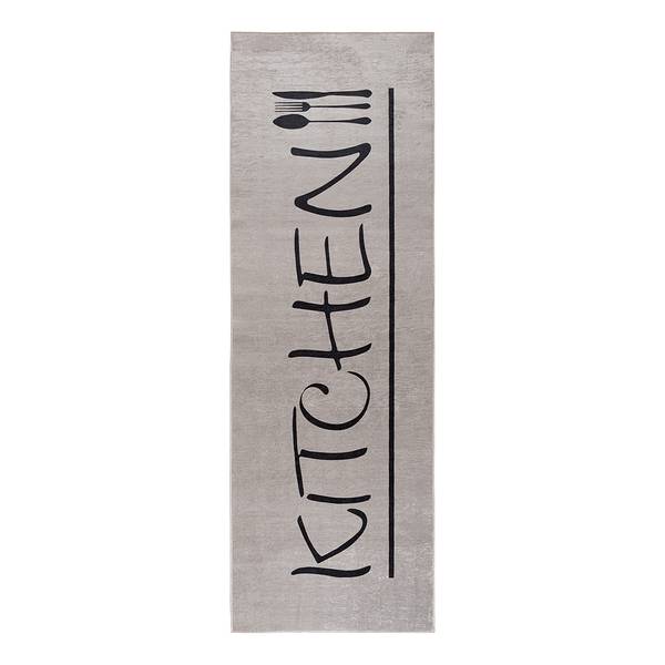 Passatoia da cucina Kitchen Poliestere - Beige / Nero - 80 x 300 cm