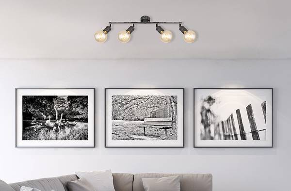 Plafonnier Ottilie - Type B Fer - 4 ampoules