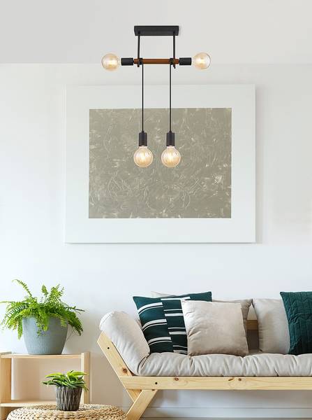 Lampada da soffitto Heinrich B Ferro - 4 punti luce