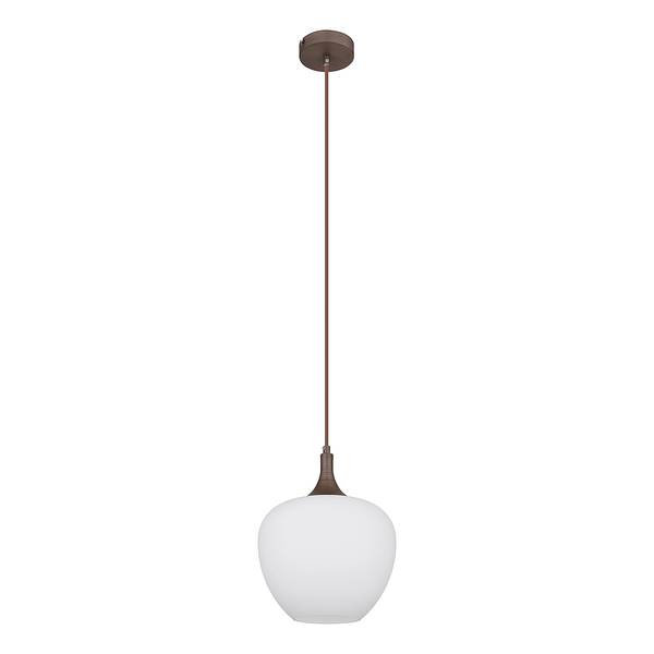 Suspension Maxy - Type C Verre opalin / Fer - 1 ampoules - Diamètre : 24 cm