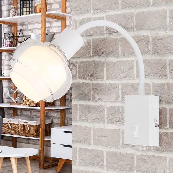 Wandlamp Tokki type B transparant glas/ijzer - 1-lichts - wit