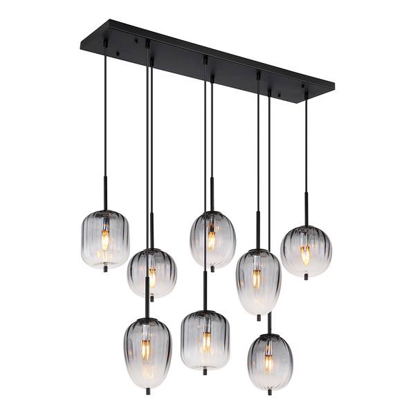 Suspension Attila Verre coloré / Fer - Nb d'ampoules : 8