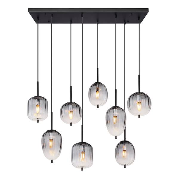 Suspension Attila Verre coloré / Fer - Nb d'ampoules : 8