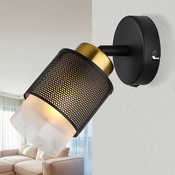 Wandlamp Olga gesatineerd glas/ijzer - 1-lichts