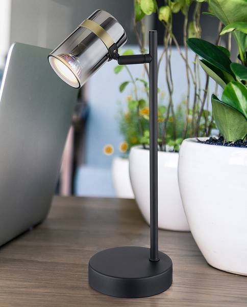 Tischleuchte Trabby Farbglas / Eisen - 1-flammig