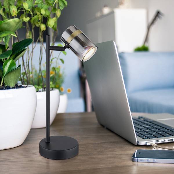 Tischleuchte Trabby Farbglas / Eisen - 1-flammig