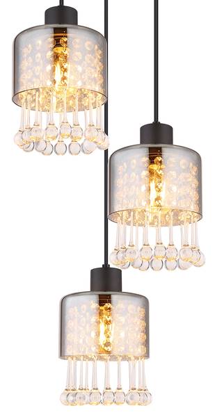 Pendelleuchte Hendry Typ A Farbglas / Eisen - 3-flammig