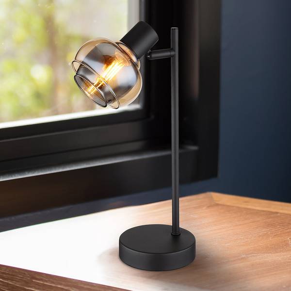 Lampe de table Tokki Verre coloré / Fer - 1 ampoule - Noir