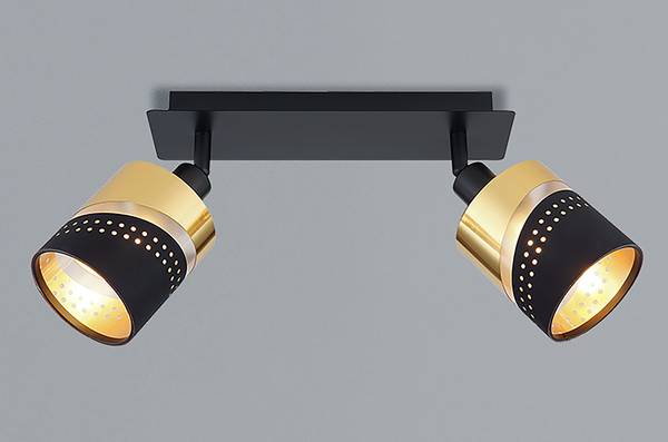 Plafonnier Or Tissu mélangé / Fer - Nb d'ampoules : 2