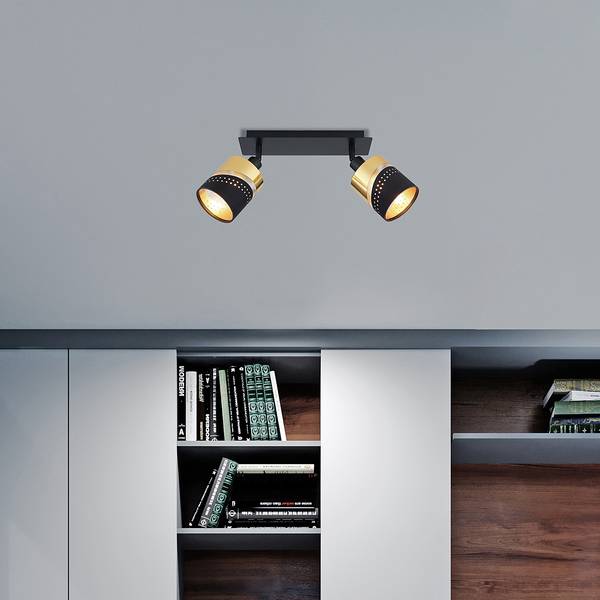 Plafonnier Or Tissu mélangé / Fer - Nb d'ampoules : 2