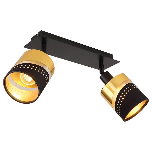 Plafonnier Or Tissu mélangé / Fer - Nb d'ampoules : 2