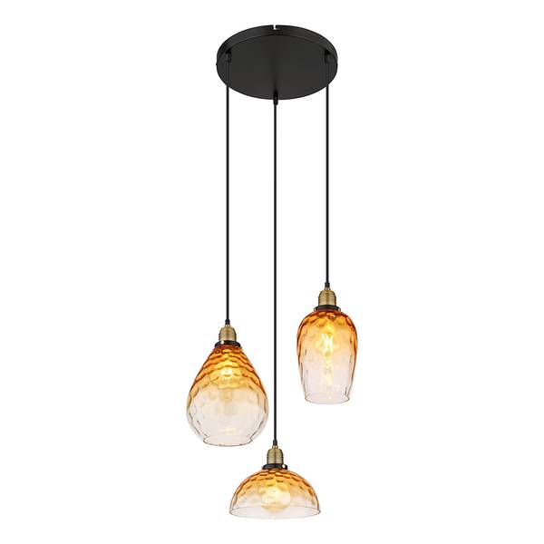 Lampada a sospensione Salvy B Vetro / Ferro - 3 punto luce