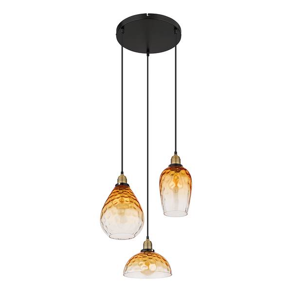 Lampada a sospensione Salvy B Vetro / Ferro - 3 punto luce