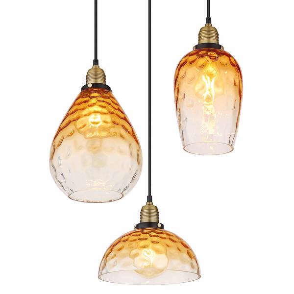 Lampada a sospensione Salvy B Vetro / Ferro - 3 punto luce