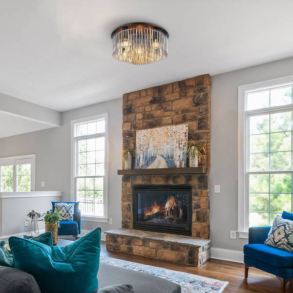 Plafondlamp Gorley type B gekleurd glas/ijzer - 5-lichts