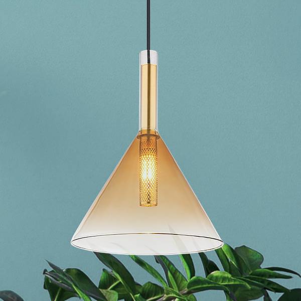 Lampada a sospensione Hendry A Vetro / Ferro - 1 punto luce