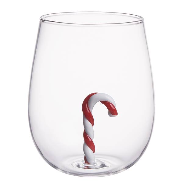 Trinkglas MERRY & JOY Candy Cane Glas - Transparent