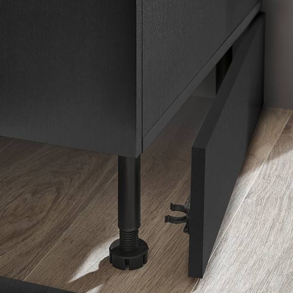 Cucina Collegno G Opaco nero - Larghezza: 370 cm - Senza piani di cottura - Senza utensili di cucina