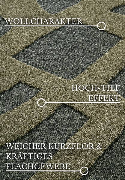 Kurzflorteppich Therese Grün - 160 x 230 cm