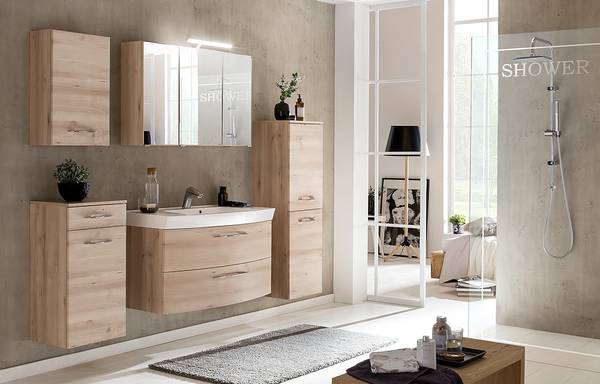 Hochschrank Bregrenz mit 2 Türen Buche Dekor