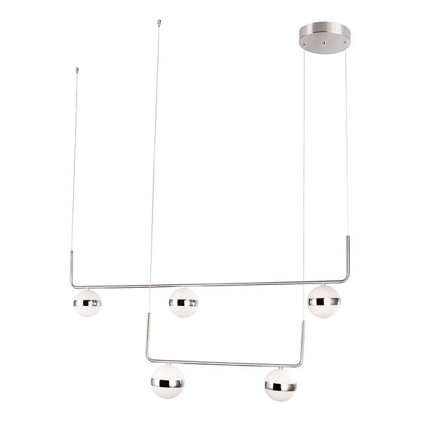 Lampada a sospensione a LED Lovest Grigio - Bianco - Ferro - Plexiglas - 38 x 150 x 130 cm