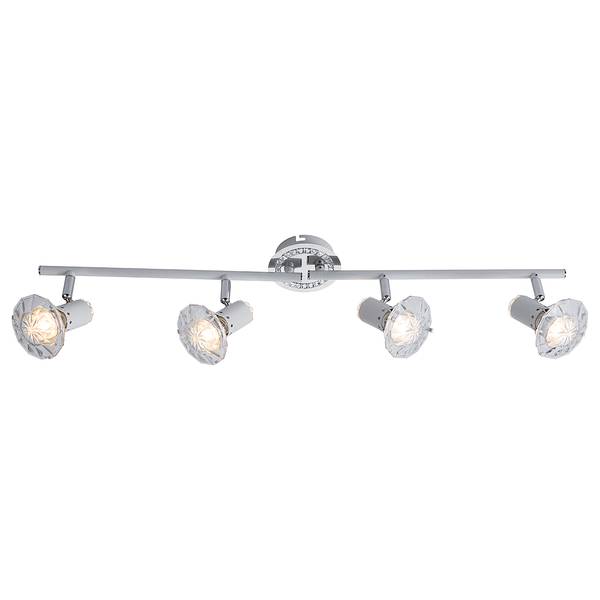 Lampada da soffitto LED Nathaniel Argento - Bianco - Ferro - Plexiglas - 10 x 15 x 70 cm