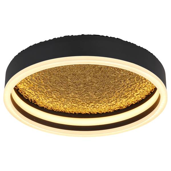 Lampada da soffitto a LED Hedi Nero - Dorato - Ferro - Plexiglas - 30 x 8 x 30 cm