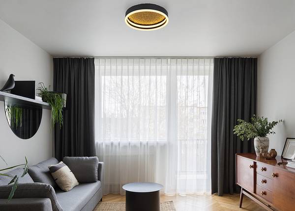 Lampada da soffitto a LED Hedi Nero - Dorato - Ferro - Plexiglas - 30 x 8 x 30 cm