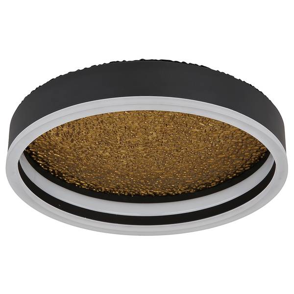 Lampada da soffitto a LED Hedi Nero - Dorato - Ferro - Plexiglas - 30 x 8 x 30 cm