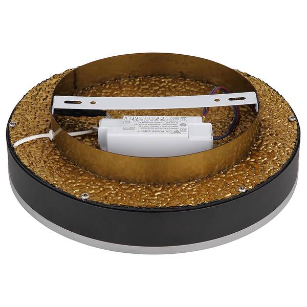 Lampada da soffitto a LED Hedi Nero - Dorato - Ferro - Plexiglas - 30 x 8 x 30 cm