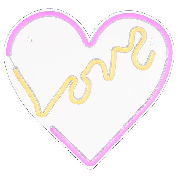 Lampada da parete a LED Love Bianco - Plexiglas - 33 x 1.6 x 35 cm