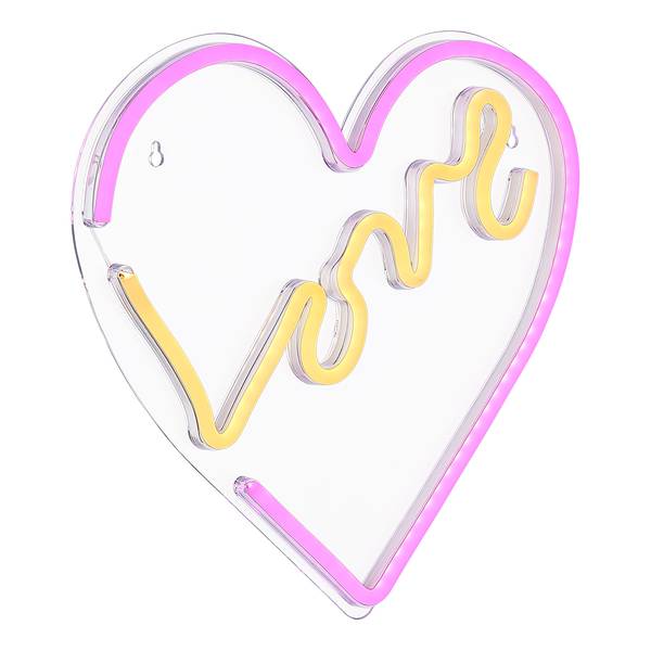 Lampada da parete a LED Love Bianco - Plexiglas - 33 x 1.6 x 35 cm