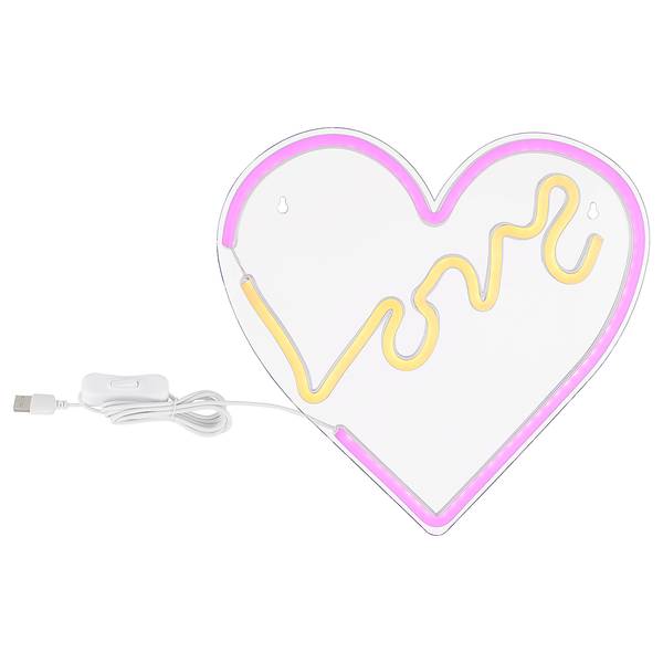 Lampada da parete a LED Love Bianco - Plexiglas - 33 x 1.6 x 35 cm