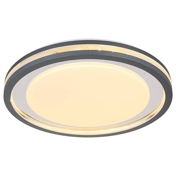 Lampada da soffitto LED Terpsa B Nero - Bianco - Ferro - Plexiglas - 48 x 7 x 48 cm