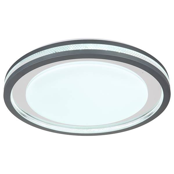 Lampada da soffitto LED Terpsa B Nero - Bianco - Ferro - Plexiglas - 48 x 7 x 48 cm