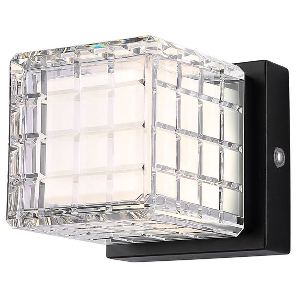 Lampe LED Lunki - Type C Verre acrylique / Fer - 1 ampoule - Noir