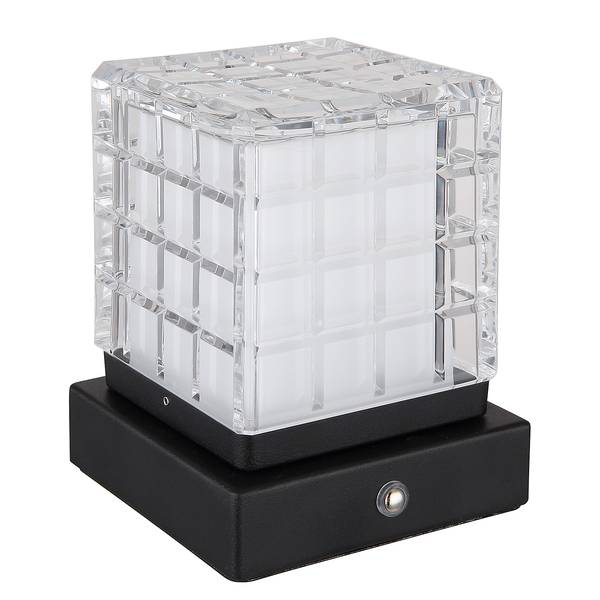 Lampe LED Lunki - Type C Verre acrylique / Fer - 1 ampoule - Noir