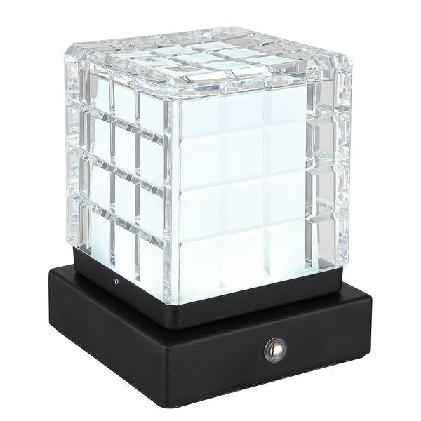 Lampe LED Lunki - Type C Verre acrylique / Fer - 1 ampoule - Noir