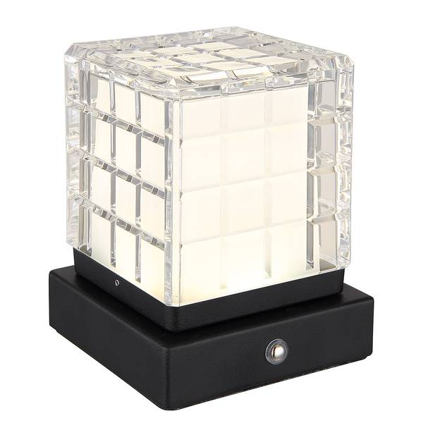 Lampe LED Lunki - Type C Verre acrylique / Fer - 1 ampoule - Noir