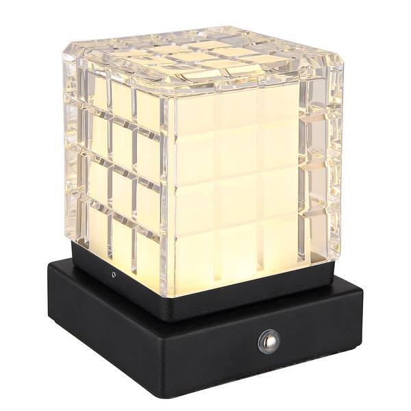 Lampe LED Lunki - Type C Verre acrylique / Fer - 1 ampoule - Noir