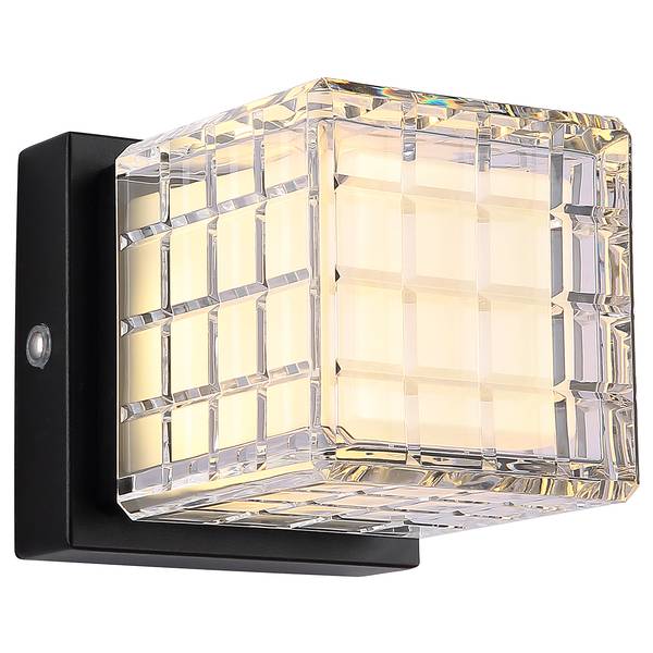 Lampe LED Lunki - Type C Verre acrylique / Fer - 1 ampoule - Noir