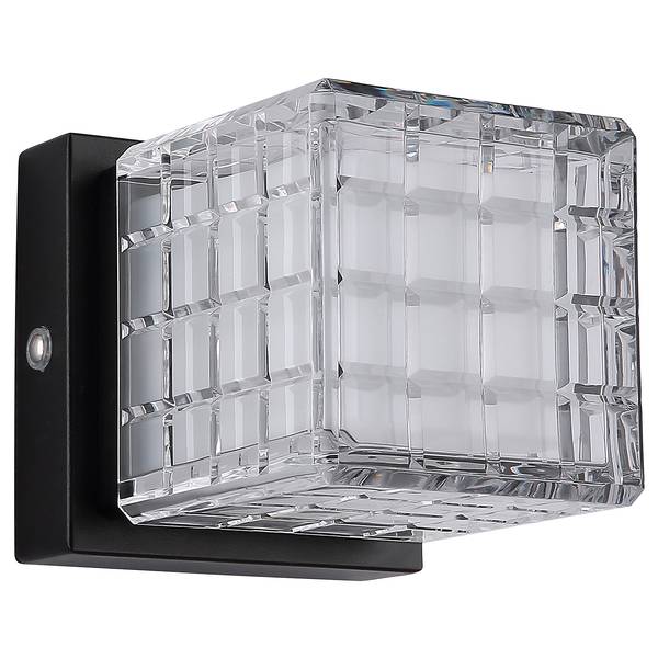 Lampe LED Lunki - Type C Verre acrylique / Fer - 1 ampoule - Noir