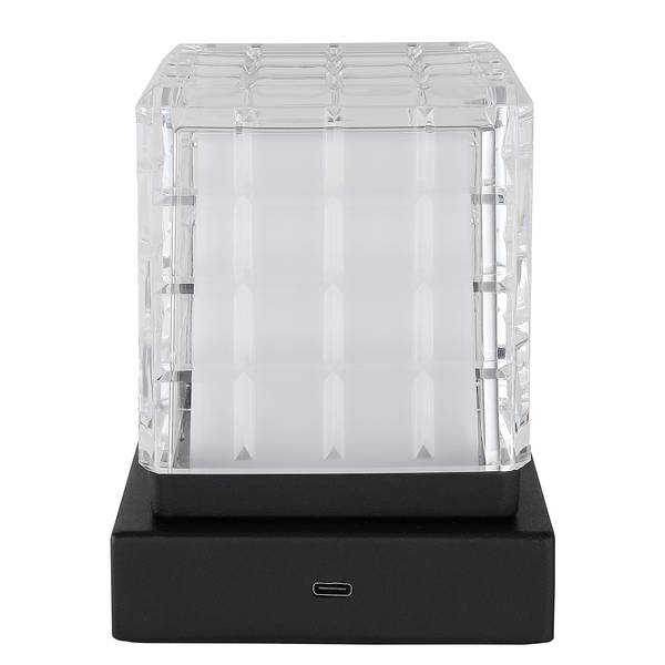Lampe LED Lunki - Type C Verre acrylique / Fer - 1 ampoule - Noir