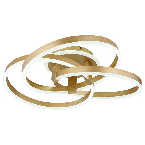 LED-plafondlamp Herwig aluminium/acrylglas - 1-lichts - goud