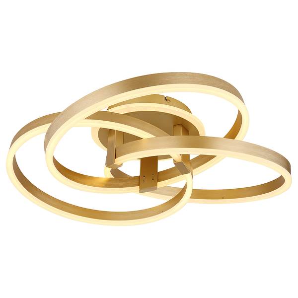 LED-plafondlamp Herwig aluminium/acrylglas - 1-lichts - goud