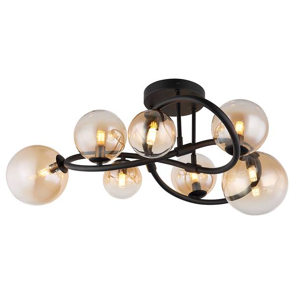 Lampada da soffitto LED Tuberius B Nero - Ferro - Vetro colorato - 62 x 30 x 62 cm