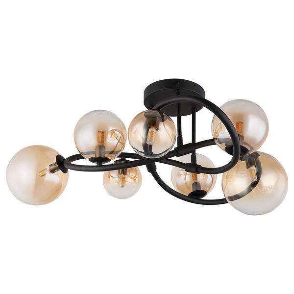Lampada da soffitto LED Tuberius B Nero - Ferro - Vetro colorato - 62 x 30 x 62 cm